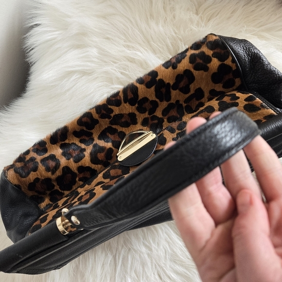 Aqua Madonna black leather and leopard print cowhide sachel - Picture 9 of 9